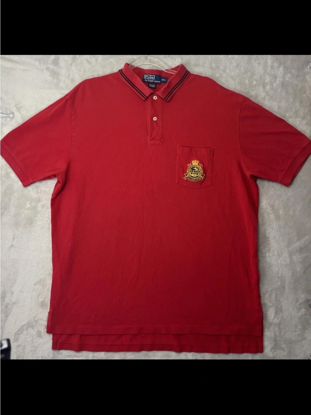 Polo Ralph Lauren Heritage Crest Polo Shirt Mens 2XL Red Pocket Logo